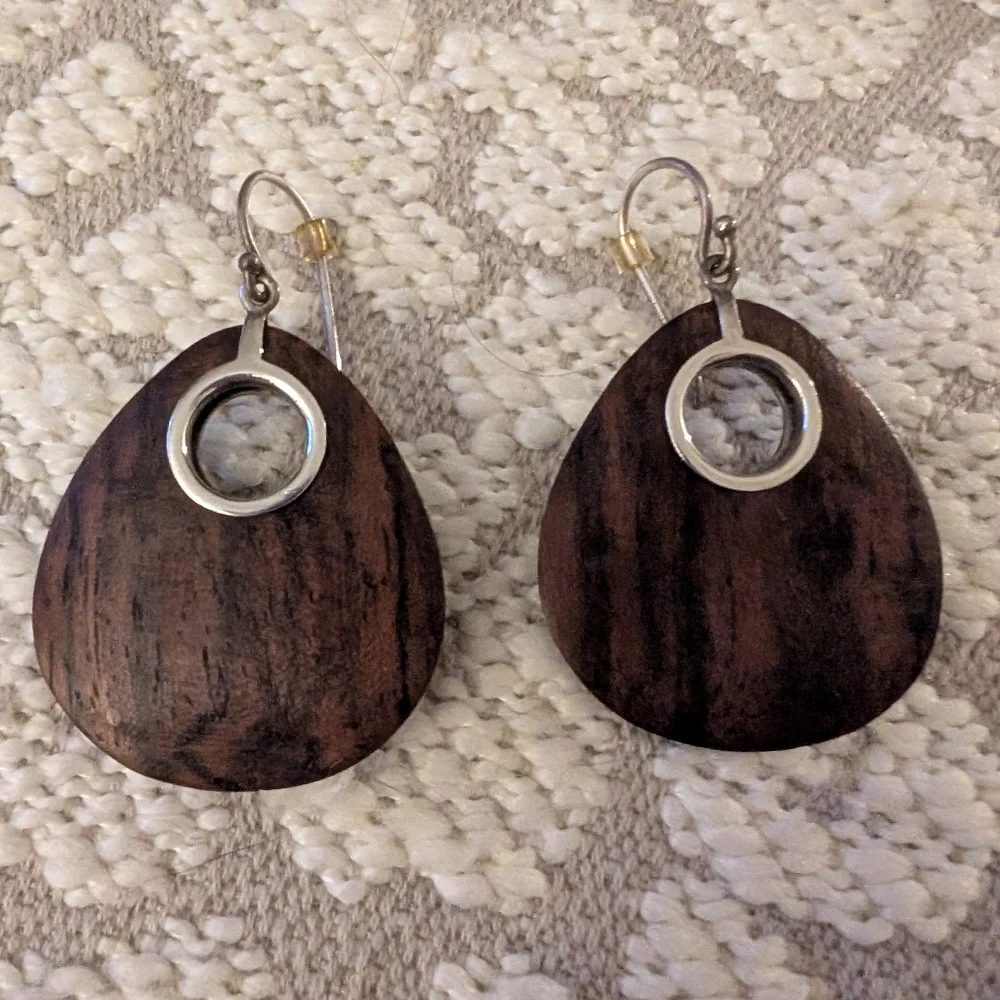 Silpada sterling silver Sonokeling wood dangle earrings - Picture 1 of 1